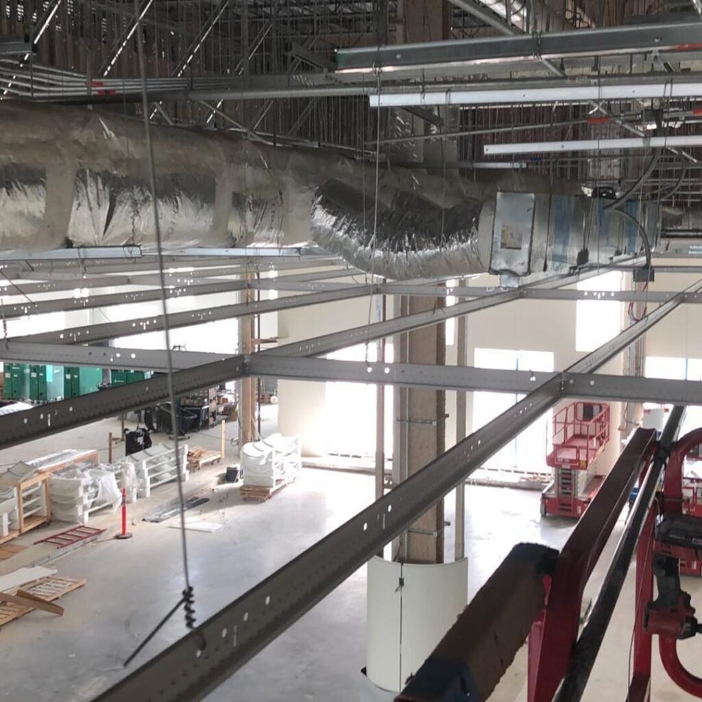 Acoustic ceiling grid installation